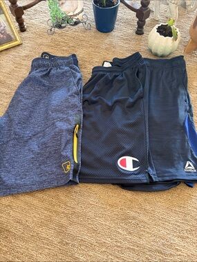 Reebok, Champion & And 1  Navy and Blue Athletic Shorts Large and Medium